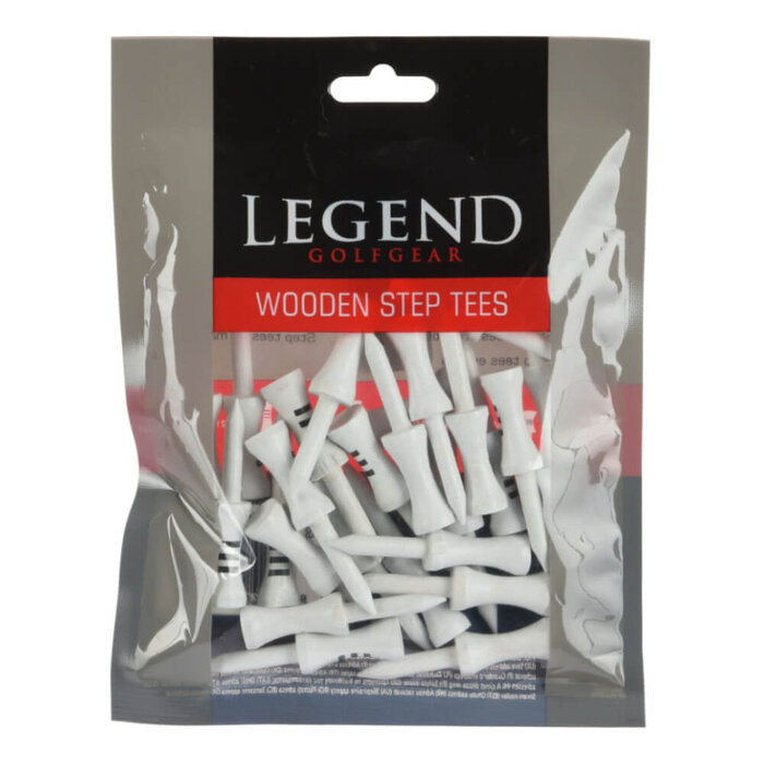Legend Legend Step Tees 50 mm (25 Stuks) - Wit Zwart