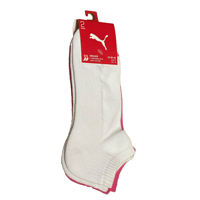 Puma Sneaker Socks - White Pink (2 Pairs)