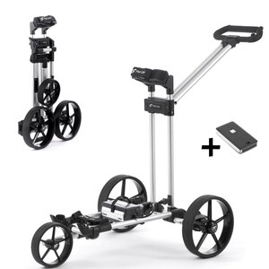 FlatCat FlatCat Ahead Elektrische Golftrolley Met Afst. Bediening - Zilver FlatCat FlatCat Ahead Elektrische Golftrolley Met Afst. Bediening - Zilver