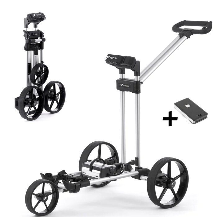 FlatCat FlatCat Ahead Electric Golf Trolley With Remote Control - Silver