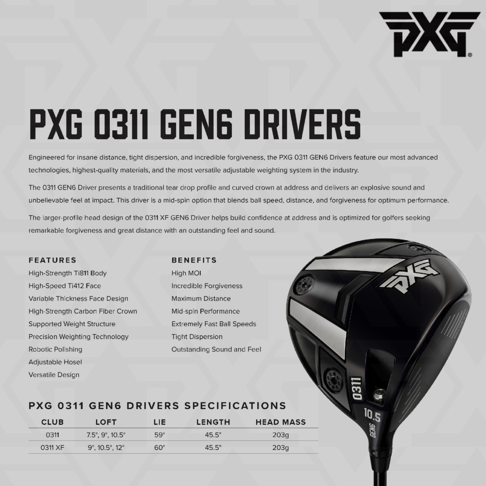 PXG 0311 Gen6 Driver - Mitsubishi Tensei RAW Blue 65 Shaft