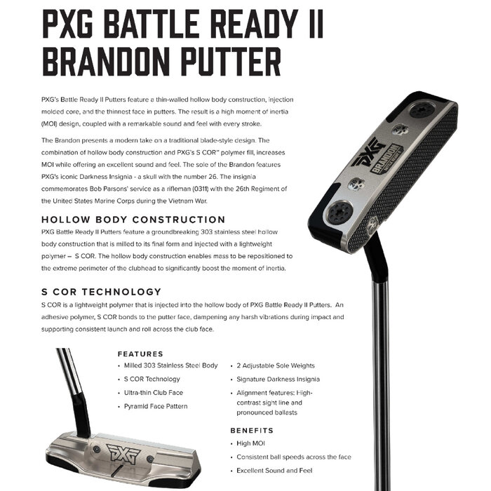 PXG PXG Battle Ready-2 Brandon Platinum Putter