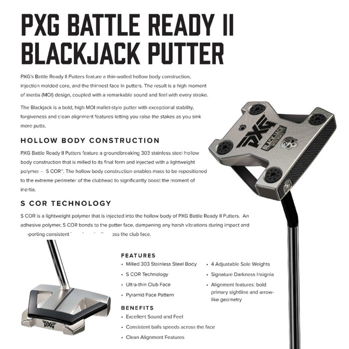 PXG PXG Battle Ready-2 Blackjack Platinum Putter