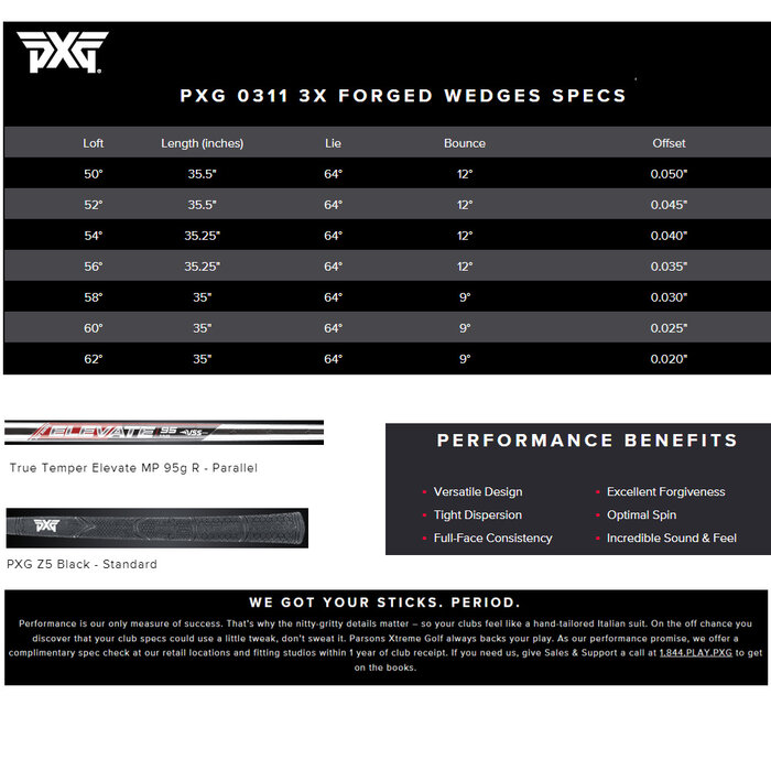 PXG PXG V3 0311 Forged Wedge (steel shaft) - Chrome