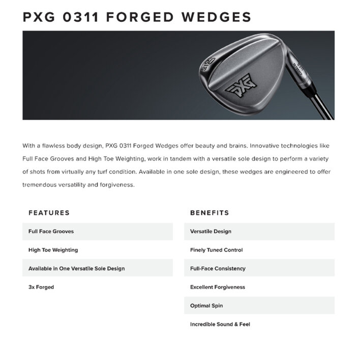 PXG PXG V3 0311 Forged Wedge (Stahlschaft) - Schwarz