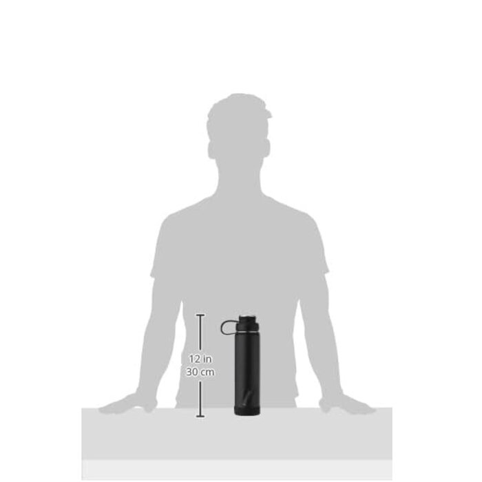 GolfDriver.nl EcoVessel The Boulder Insulated TriMax 700cc Stainless Steel Water Bottle - Black