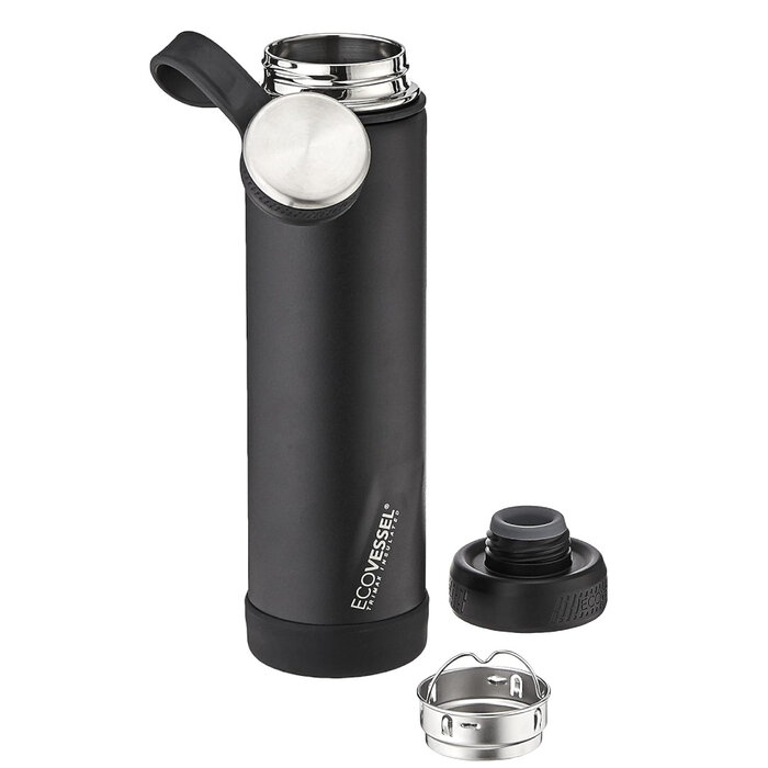 GolfDriver.nl EcoVessel The Boulder Isolierte TriMax 700cc Wasserflasche - Schwarz
