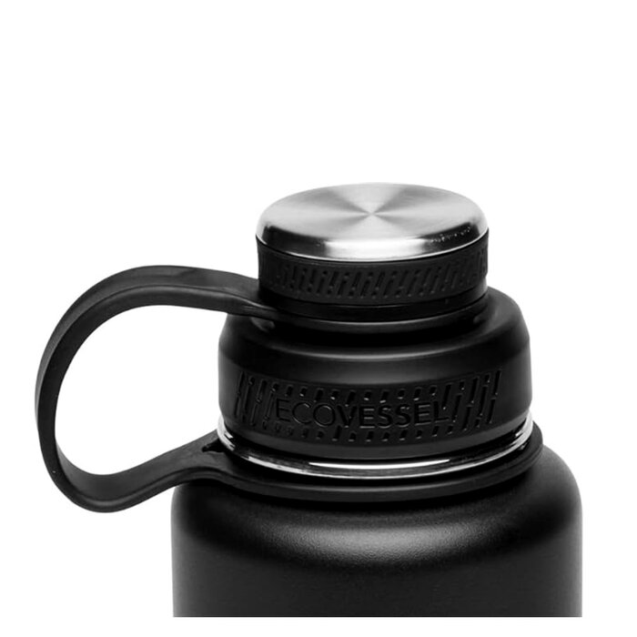 GolfDriver.nl EcoVessel The Boulder Insulated TriMax 700cc Stainless Steel Water Bottle - Black