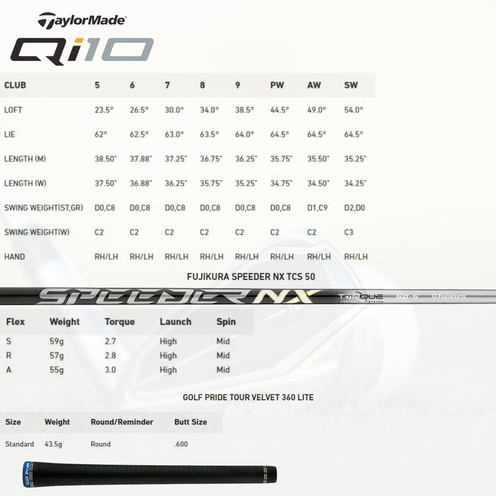 TaylorMade TaylorMade Qi HL IJzers 5-PW 2024 (graphite shaft)