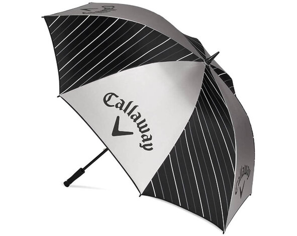 Callaway Callaway UV 64 Inch Single Canopy Golfregenschirm - Schwarz Silber Weiß