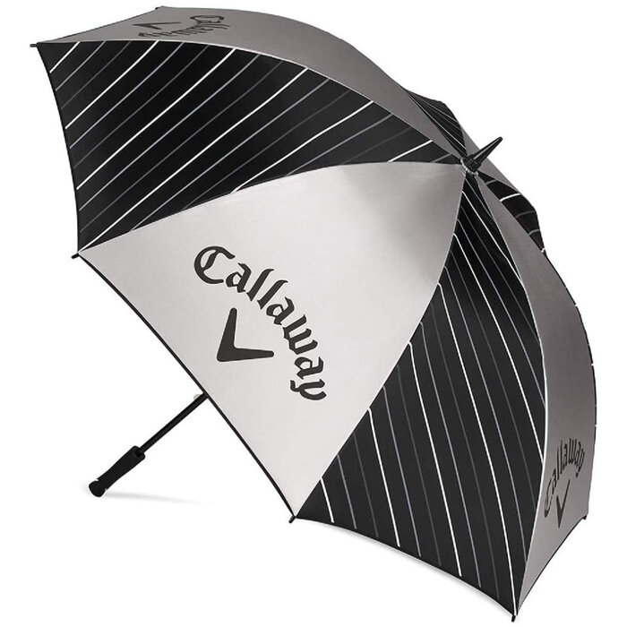 Callaway Callaway UV 64 Inch Single Canopy Golfregenschirm - Schwarz Silber Weiß