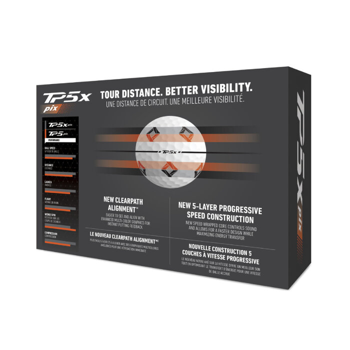 TaylorMade TaylorMade TP5x Pix Golf Balls 2024 - White - 12-Pack