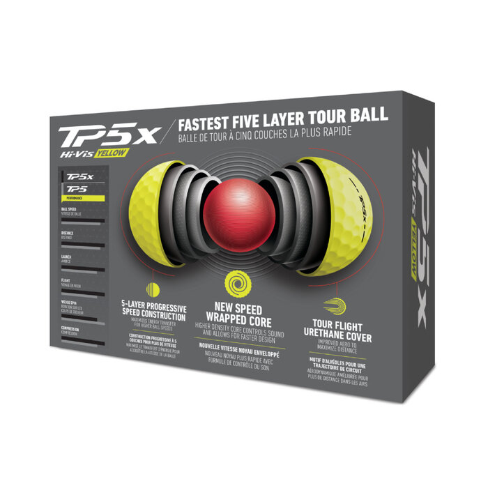 TaylorMade TaylorMade TP5x Golf Balls 2024 - Yellow - 12-Pack