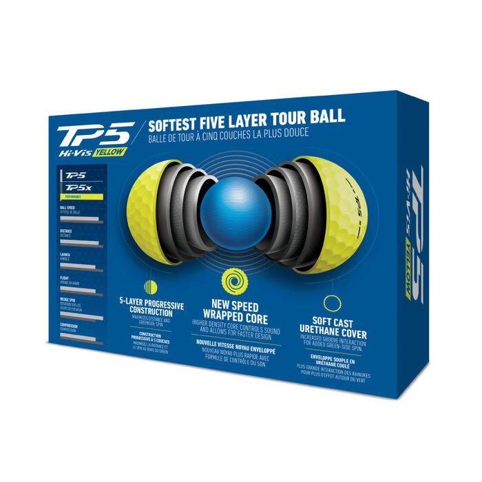 TaylorMade TaylorMade TP5 Golfballen 2024 - Geel - 12 stuks