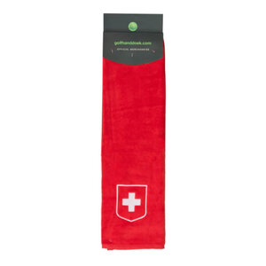 Nova Golf Nova Golf 'Vlag Zwitserland' Golfhanddoek - Rood Nova Golf Nova Golf 'Vlag Zwitserland' Golfhanddoek - Rood
