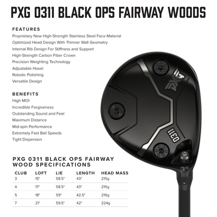 PXG PXG 0311 Black Ops Dames Fairway Wood
