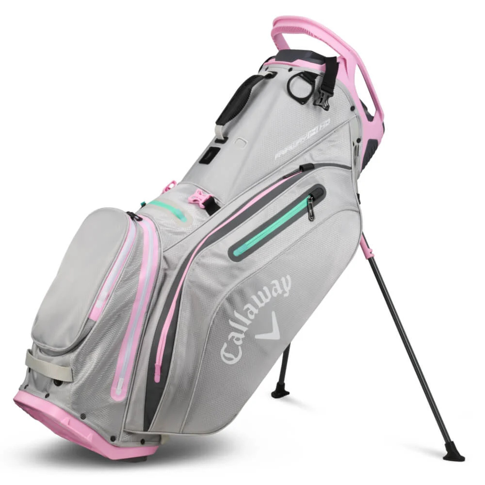 Callaway Fairway 14 HD Waterproof Stand Bag 2024 - Grey Pink Callaway Fairway 14 HD Waterproof Stand Bag 2024 - Grey Pink