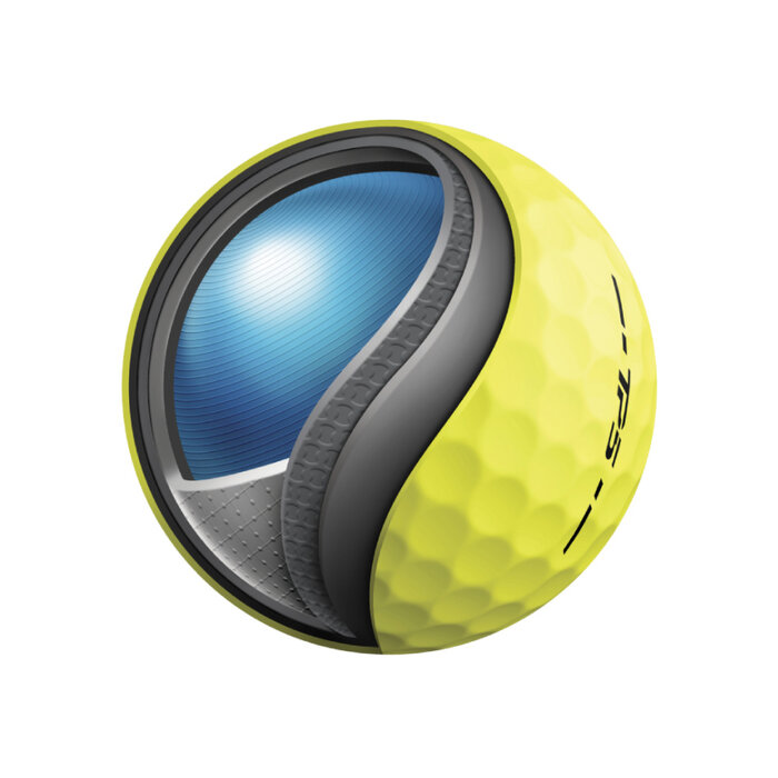 TaylorMade TaylorMade TP5 Golfballen 2024 - Geel | Bedrukt