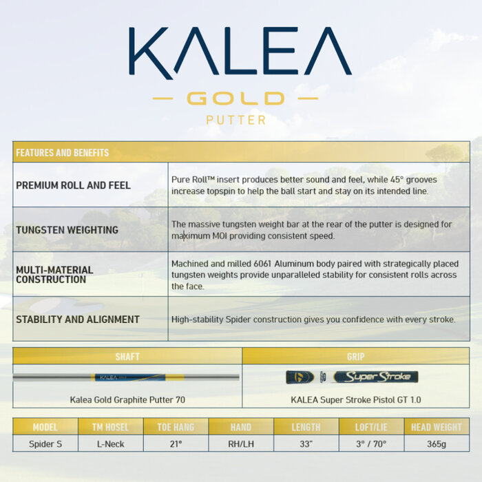 TaylorMade TaylorMade Kalea Gold Spider S Ladies Putter 2024