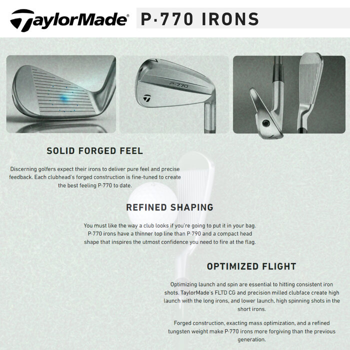 TaylorMade TaylorMade P-770 Forged Irons 4-PW 2024 (steel shaft)