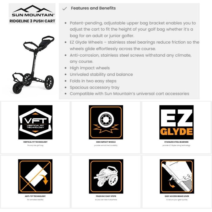 Sun Mountain Sun Mountain Ridgeline 3 Golftrolley - Roze