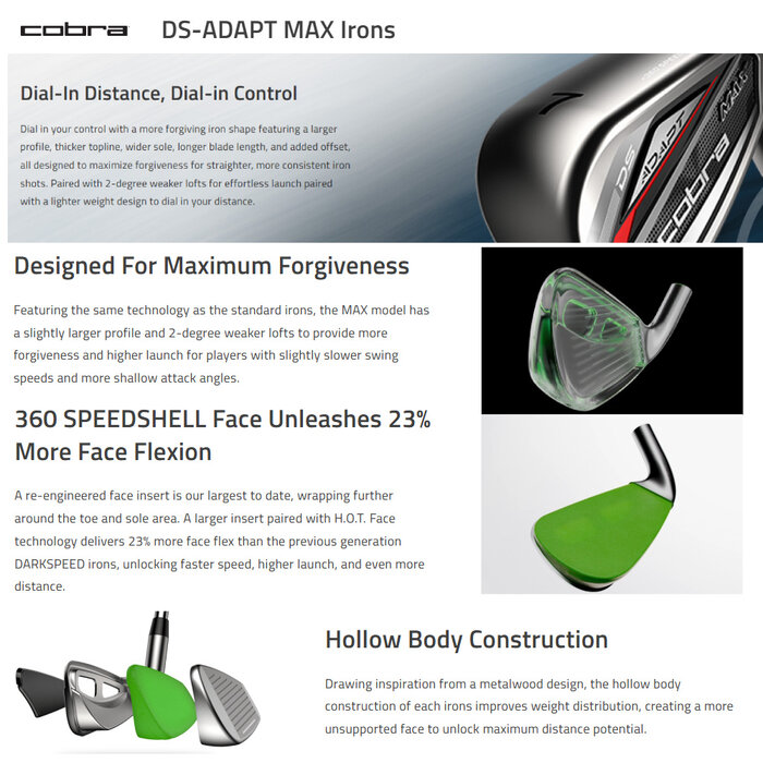 Cobra Cobra DarkSpeed Adapt Max Irons 5-SW 2025 (graphite shaft)