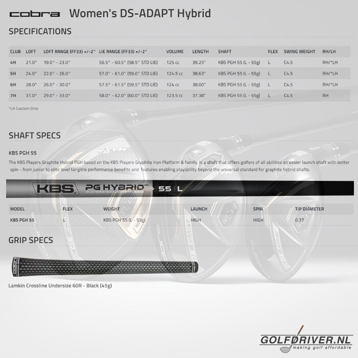 Cobra Cobra DS-Adapt Ladies Hybride Club 2025