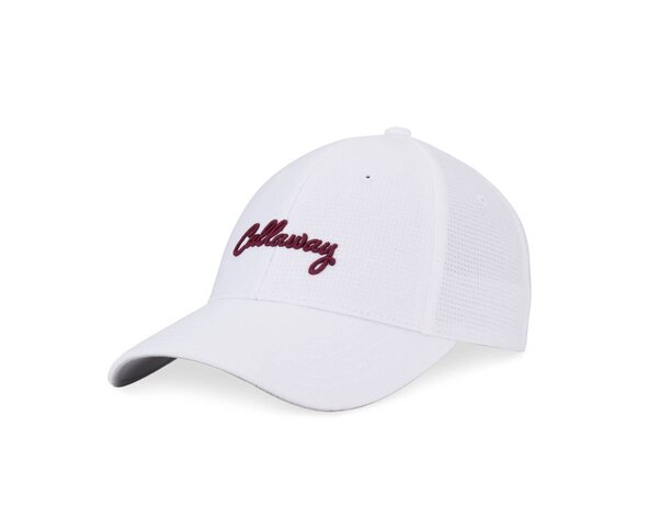 Callaway Callaway Stitch Magnet Ladies Golf Cap 2025 - White Red Plum