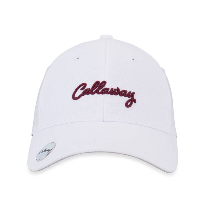 Callaway Callaway Stitch Magnet Ladies Golf Cap 2025 - White Red Plum
