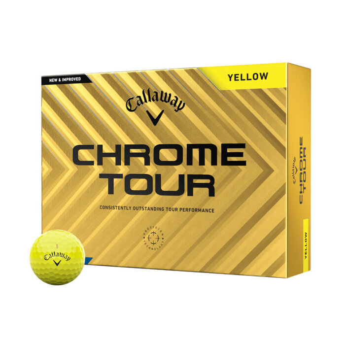 Callaway Callaway Chrome Tour Golfballen 2024 - Geel - 12 Stuks