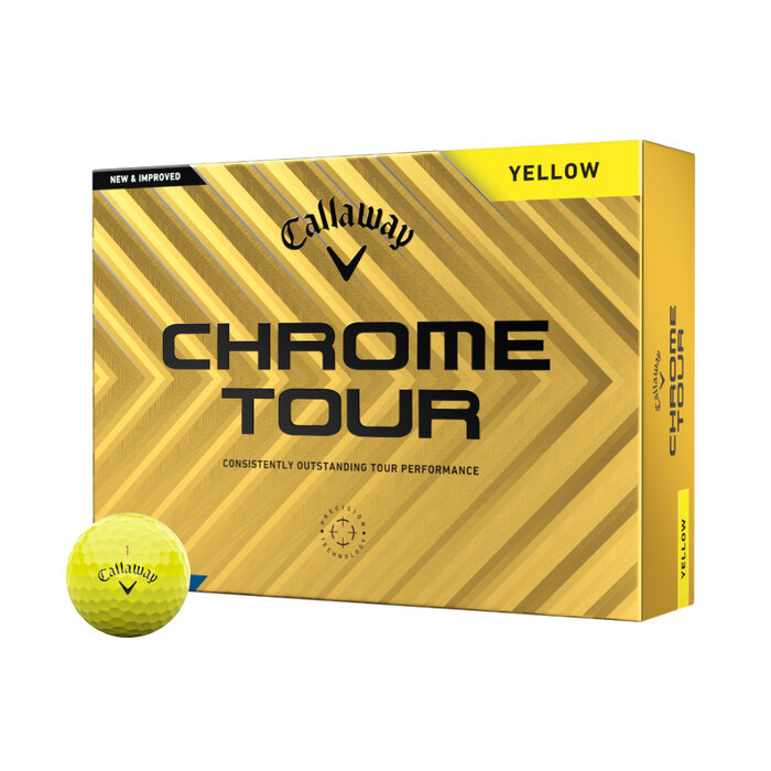 Callaway Callaway Chrome Tour Golfballen 2024 - Geel - 12 Stuks