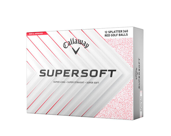 Callaway Callaway SuperSoft Splatter 360 Red 2025 Golfballen - Wit Rood