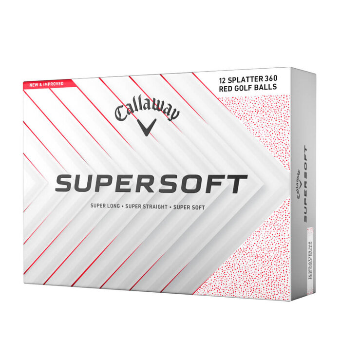 Callaway Callaway SuperSoft Splatter 360 Red 2025 Golfballen - Wit Rood