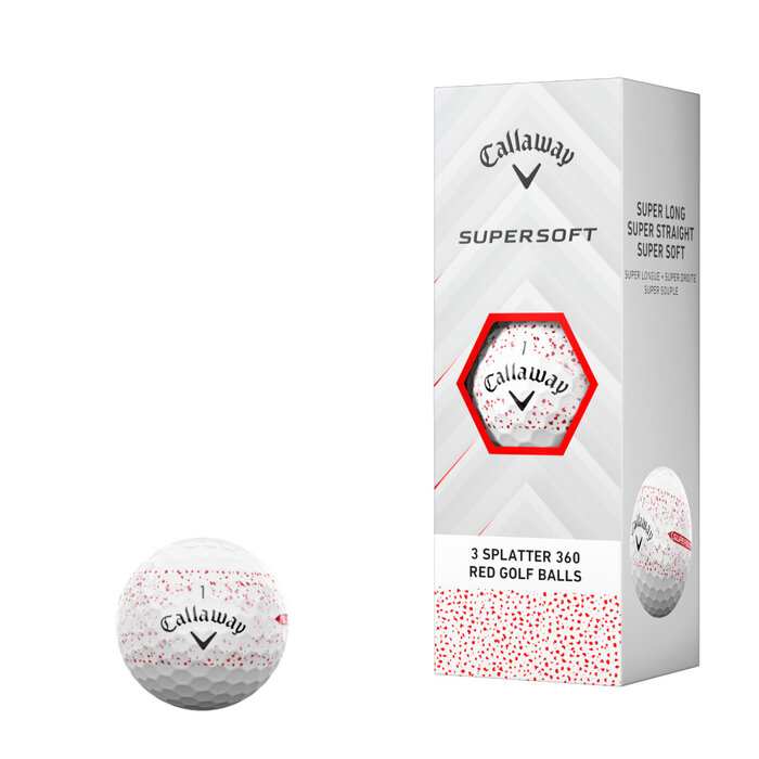 Callaway Callaway SuperSoft Splatter 360 Red 2025 Golfballen - Wit Rood