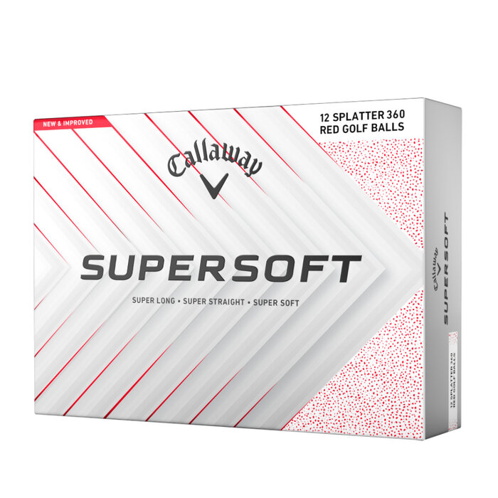 Callaway Callaway SuperSoft Splatter 360 Red 2025 Golfballen - Wit Rood