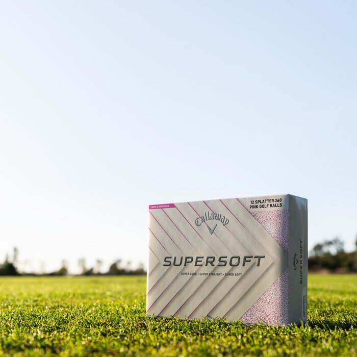 Callaway Callaway SuperSoft Splatter 360 Pink 2025 Golfballen - Wit Roze