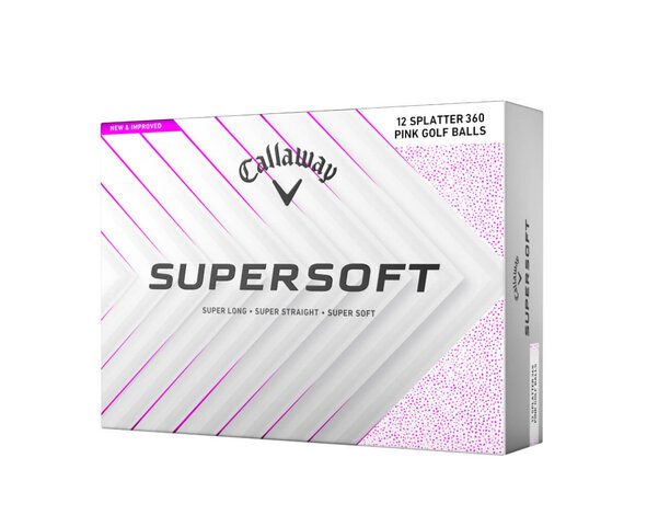 Callaway Callaway SuperSoft Splatter 360 Pink 2025 Golfballen - Wit Roze