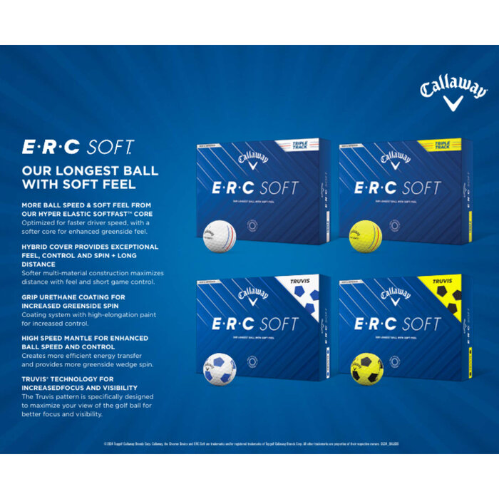 Callaway Callaway ERC Soft 2025 Triple Track Golf Balls - Yellow - 12-Pack