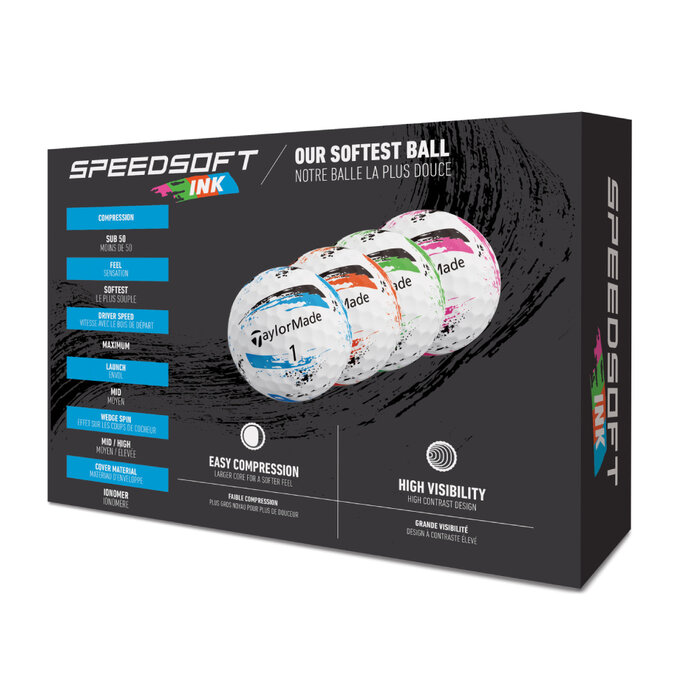 TaylorMade Taylormade SpeedSoft Ink Multi Golfbälle 2025 - Weiß - 12 Stück
