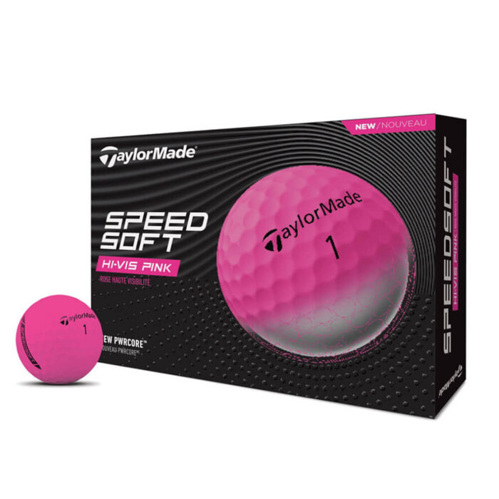 TaylorMade TaylorMade SpeedSoft Hi-Vis Golfbälle 2025 - Rosa - 12 Stück