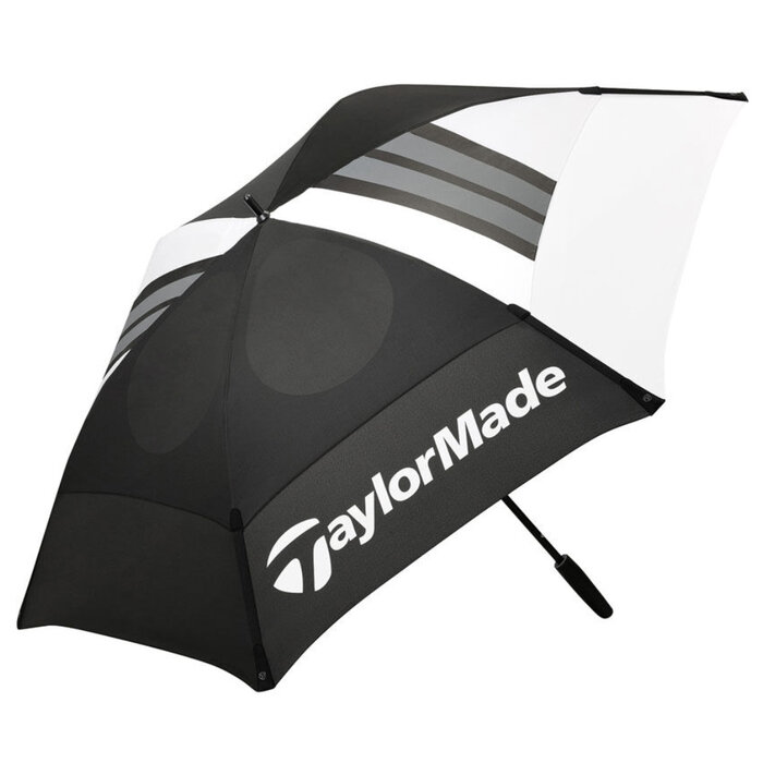 TaylorMade TaylorMade 68" Double Canopy Golf Tour Umbrella 2025 - Black White