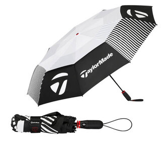 TaylorMade Taylormade 54" Kompakter faltbarer Double Canopy Golfregenschirm 2025 - Schwarz Weiß