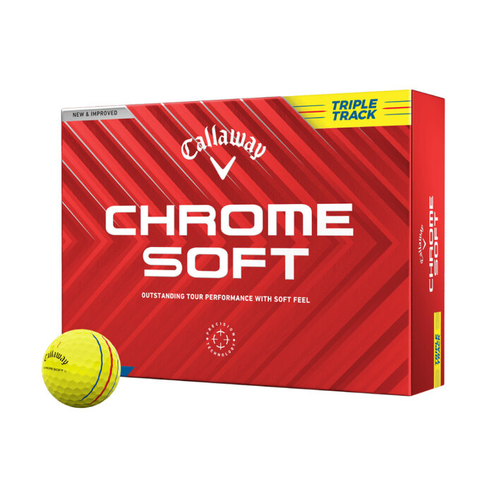 Callaway Bolas de golf Callaway Chrome Soft Triple Track 2024 - Amarillo - 12 Unidades