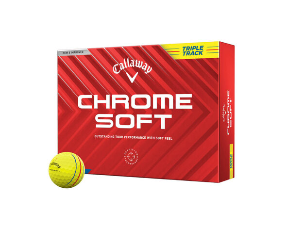 Callaway Callaway Chrome Soft Triple Track Balles de golf 2024 - Jaune - 12 Pièces