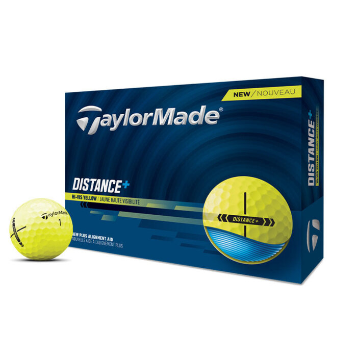 TaylorMade TaylorMade Distance+ Golf Balls 2025 - Yellow - 12-Pack