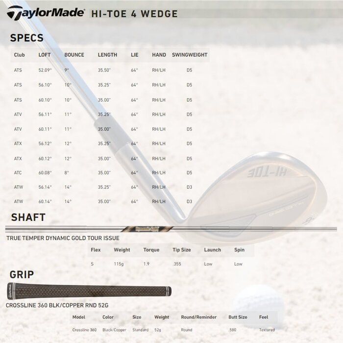 TaylorMade TaylorMade Milled Grind Hi-Toe 4 Wedge (graphite shaft) - Koper - 2024