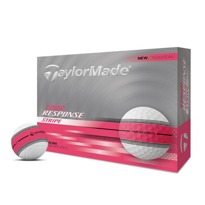 TaylorMade TaylorMade Tour Response Stripe Golf Balls 2025 - Neon Pink - 12-Pack