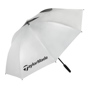 TaylorMade TaylorMade 60" Double Canopy Sunbrella Golf Umbrella 2025 - Silver Black TaylorMade TaylorMade 60" Double Canopy Sunbrella Golf Umbrella 2025 - Silver Black