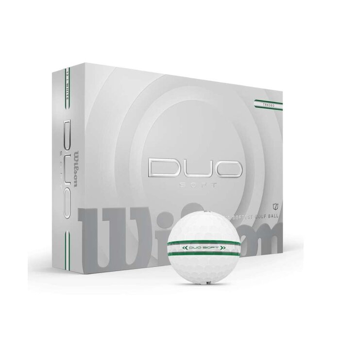 Wilson Wilson DUO Soft TRK360 Golfballen 2025 - Wit Groen - 12 Stuks