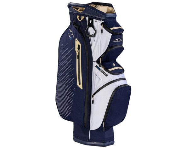Sun Mountain Sun Mountain C130 H2NO Waterproof Bolsa de golf carro - Azul Blanco Oro